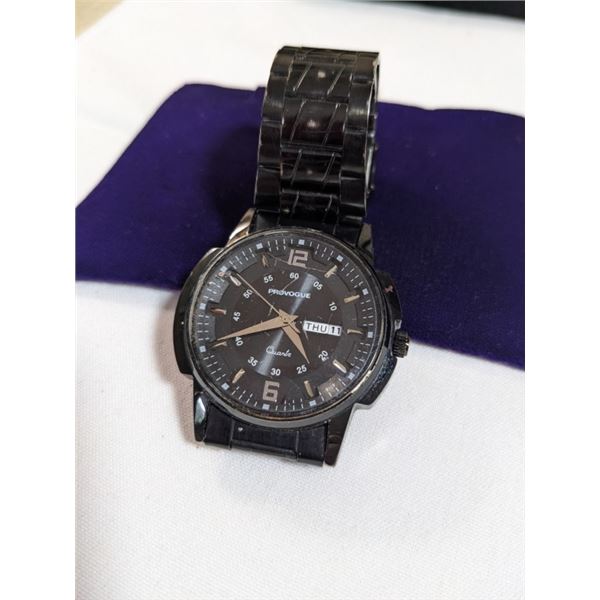 PROVOGUE B9-R QUARTZ WATCH, DAY DATE, BATTERY REQUIRED