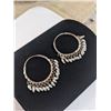 Image 1 : PAIR OF STERLING SILVER HOOP EARRINGS W/ PEARL TASSELS