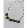Image 2 : VINTAGE ROLLED GOLD W/ BLACK ALASKAN DIAMOND NECKLACE MARKED RGP W