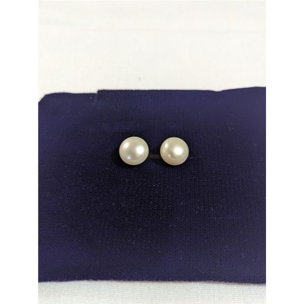 14K GOLD W/ LARGE PEARLS PAIR OF EARRINGS W/ 10K GOLD BACKS