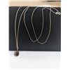 Image 1 : ITALY 925 STERLING SILVER CHAIN, 28" LONG W/ AMBER PENDANT