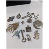 Image 2 : LOT OF VINTAGE SILVER TONE PENDANTS