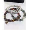 Image 1 : 3 GENUINE STONE BEADS STRETCH BRACELETS