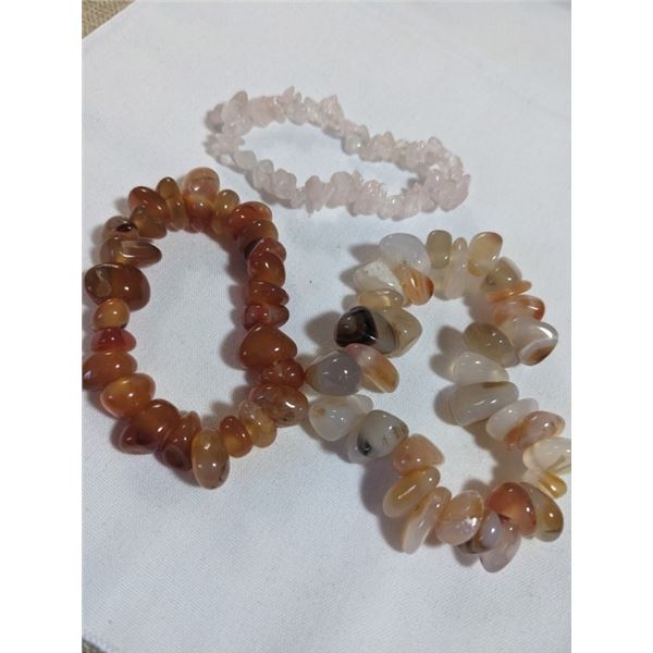 3 NATURAL GEM STONES BRACELETS