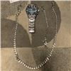 Image 2 : NEW 3PC MEN'S ELEGANT SPORTS STEEL STRAP WATCH, NECKLACE, AND BRACELET SET