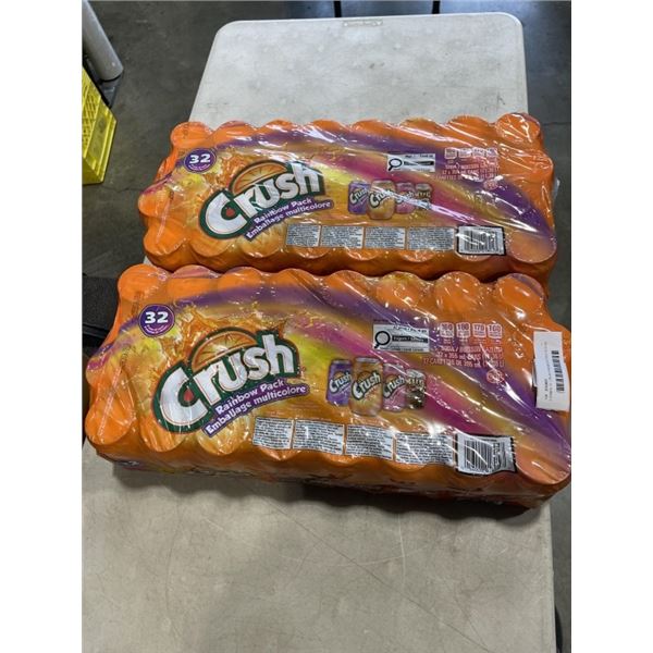 2 CASES OF CRUSH RAINBOW PACK SODAS, 32 PER