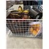 Image 3 : METAL BASKET FULL OF FAKE FRUITS AND DECORATIVE MUSICAL HORN