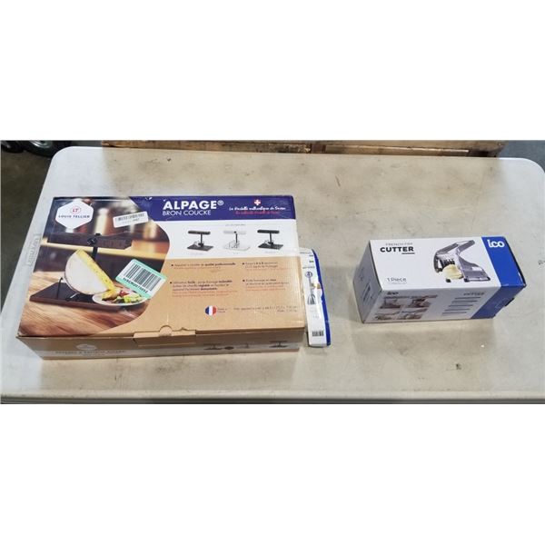 AS NEW RACLETTE, EGG TOPPER AND FRENCH FRY CUTTER