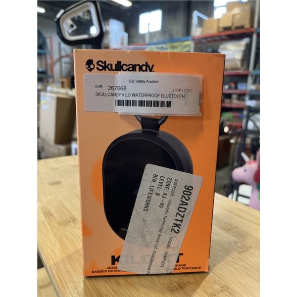 SKULLCANDY KILO WATERPROOF BLUETOOTH PORTABLE SPEAKER - TESTED WORKING, RETAIL $54