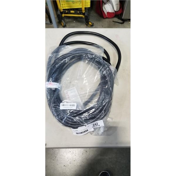 AS NEW LIFESUPPLY 25FT BLACK  INDOOR OUTDOOR 3 WIRE GROUNDED AND LIGHTED EXTENSION CORD, 10AWG