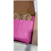 Image 2 : 2 CASES KRAFT PAPER BAGS. 100 PCS/CS. 1 CASE IS PINK, 1 CASE IS RED