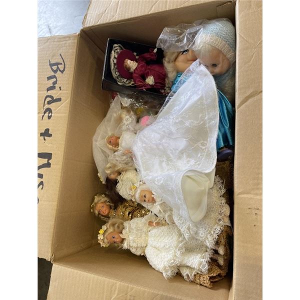 BOX OF VINTAGE "BRIDE" DOLLS