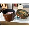 Image 3 : PAINTED WOOD STORANGE TRUNK AND HAT BOX