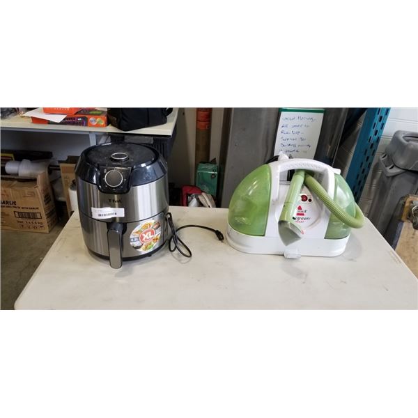 TFAL AIR FRYER AND BISSELL LITTLE GREEN MACHINE