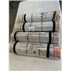 Image 3 : 4 NEW  2 PIECE LINEN GEOMETRIC PRINT RUGS FOR KITCHEN FLOOR. 17 X 30" + 17 X 47"