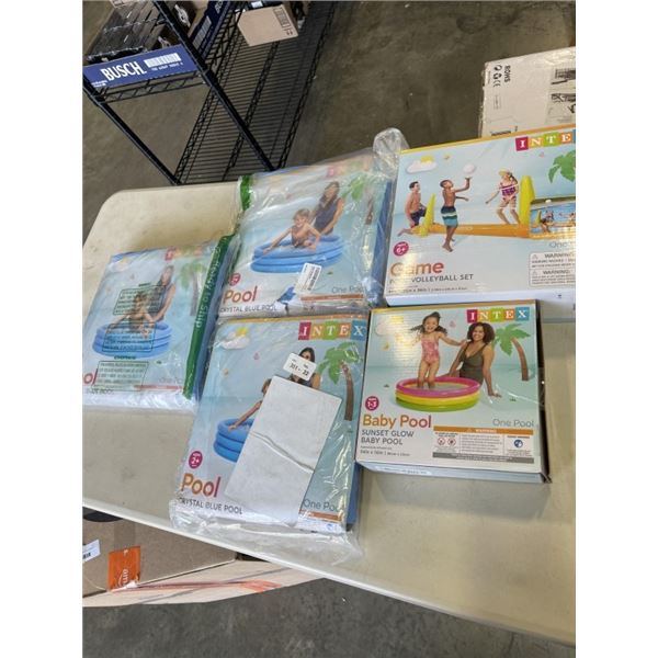 ASSORTED INTEX POOLS AND INFLATABLES