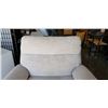 Image 3 : OVERSIZED CREAM  FABRIC CHAIR W/ 2 CUPHOLDERS - RECLINER BROKEN, JUST A CHAIR