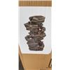 Image 3 : HI-LINE GIFT LTD FIBRE AND RESIN FOUNTAIN SLATE STONE FOUNTAIN WITH LED LIGHT, RETAIL $263