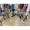 Image 1 : 3 PIECE MODERN COFFEE TABLE SET WITH GLASS SURFACE