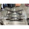 Image 7 : 3 PIECE MODERN COFFEE TABLE SET WITH GLASS SURFACE