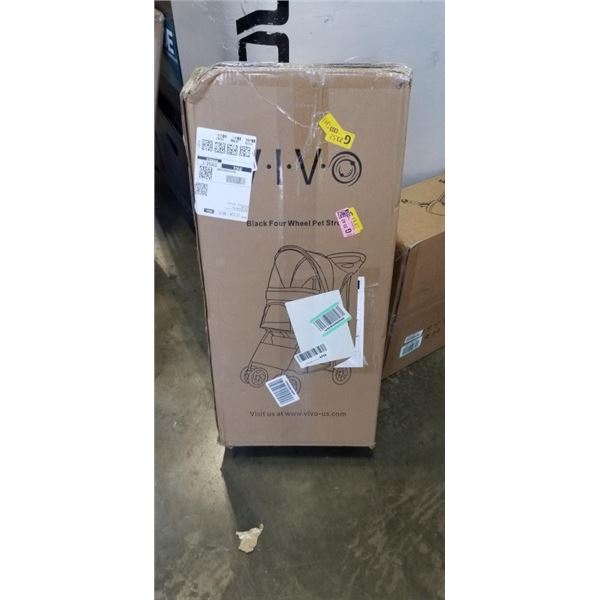 VIVO BLACK 4 WHEEL PET STROLLER