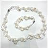 Image 1 : CULTURED PEARL NECKLACE AND BRACELET, W/A $460.00.