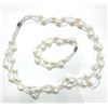 Image 2 : CULTURED PEARL NECKLACE AND BRACELET, W/A $460.00.