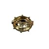 Image 2 : 14KT GOLD ELECTROPLATED ON COPPER SYNTHETIC ZIRCONIA BROOCH.