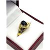 Image 2 : GOLD PLATED STERLING SILVER NATURAL BLUE STAR SAPPHIRE (0.35CT) RING, SIZE 7.75, W/A $650.00. SAPPHI