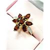 Image 1 : GOLD PLATED STERLING SILVER NATURAL GARNET AND CZ RING, SIZE 6.5, W/A $500.00. GARNET IS THE BIRTHST