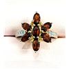 Image 2 : GOLD PLATED STERLING SILVER NATURAL GARNET AND CZ RING, SIZE 6.5, W/A $500.00. GARNET IS THE BIRTHST
