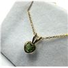 Image 3 : GOLD PLATED STERLING SILVER NATURAL PERIDOT HEART SHAPE PENDANT WITH GOLD PLATED STERLING SILVER CHA