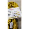 Image 3 : AS NEW LIFESUPPLY 75FT YELLOW  INDOOR OUTDOOR 3 WIRE GROUNDED AND LIGHTED EXTENSION CORD, 16AWG