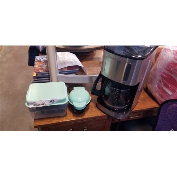 CUISINEART COFFEE MACHINE AND WAFFLE MAKER W/ INSERTS