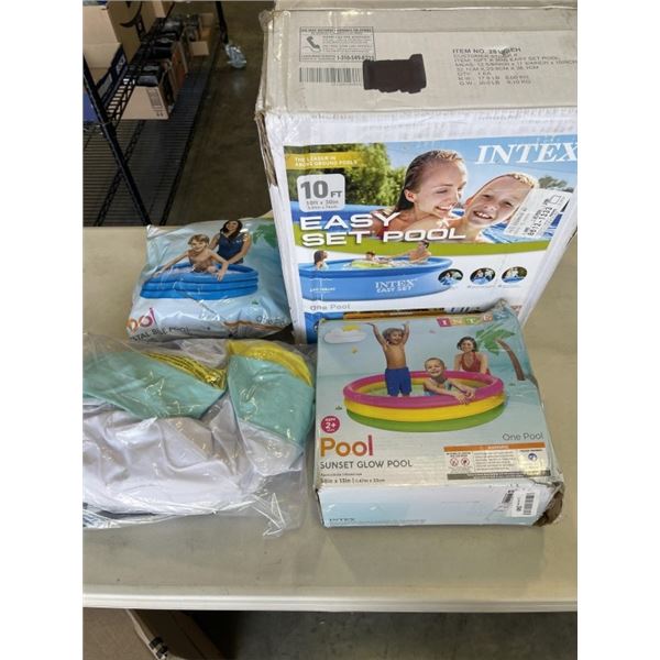 ASSORTED INTEX POOLS AND INFLATABLES