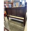 Image 2 : DARK FINISH QUEENSIZE BEDFRAME WITH RATTAN INSERT AND BOXSPRING