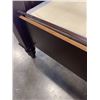 Image 4 : DARK FINISH QUEENSIZE BEDFRAME WITH RATTAN INSERT AND BOXSPRING