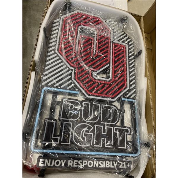 OKLAHOMA UNIVERSITY BUD LIGHT LIGHT UP LED SIGN