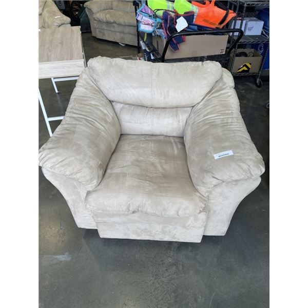 BEIGE MICROFIBER CHAIR