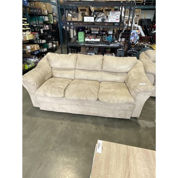BEIGE MICROFIBER 3 SEATER SOFA