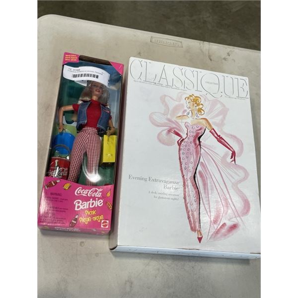 2 VINTAGE BARBIES IN ORIGNAL PACKAGE - 1993 CLASSIQUE SPECIAL EDITION AND 1997 COCA-COLA PICNIC