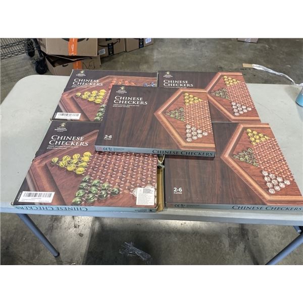 5 AS NEW YELLOW MOUNTAIN GAMES CHINESE CHECKERS SETS