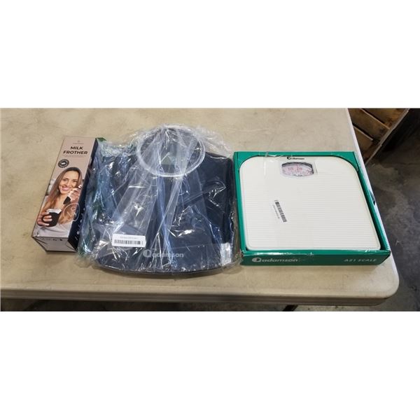 2 ADAMSON SCALES AND CHEFWAVE HANDHELD MILK FROTHER