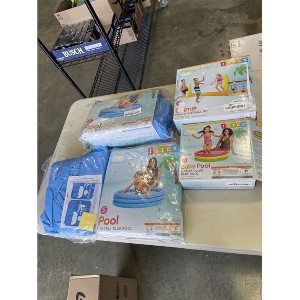 ASSORTED INTEX POOLS AND INFLATABLES