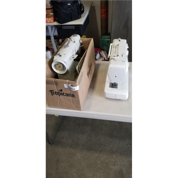 2 TABLE TOP SEWING MACHINES. 1 FROM SINGER, ONE FROM PACESETTES