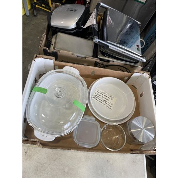 2 TRAYS OF COOK WEAR INCLUDING CORNING WARE