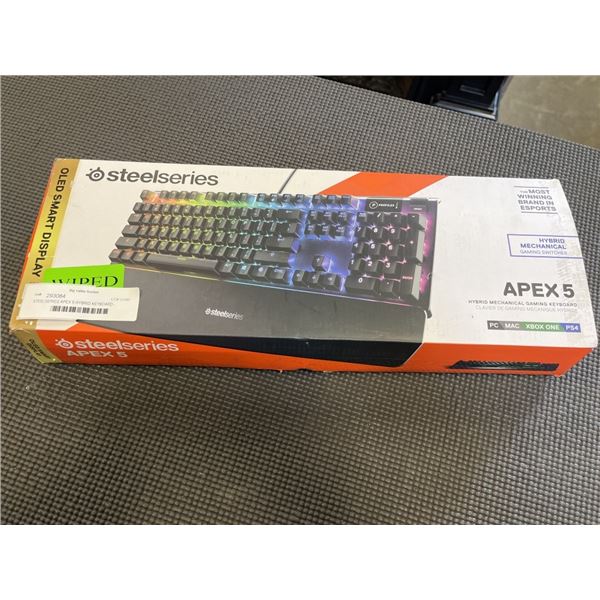 STEELSERIES APEX 5 HYBRID KEYBOARD - TESTED WORKING, RETAIL $139