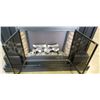 Image 2 : ELECTRIC FIREPLACE MANTLE WITH GLASS DOORS, WORKING