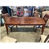 Image 5 : DARK FINISH DINING TABLE WITH 6 CHAIRS