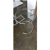 Image 2 : ROUND GLASS TOP SIDE TABLE AND METAL END TABLE